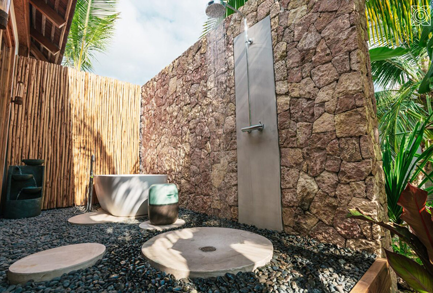 Outdoor shower at Zuri Zanzibar