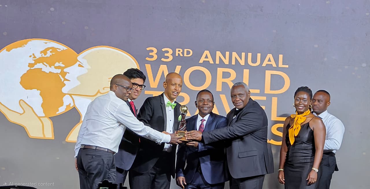Pollman's Tours & Safaris representatives accepting the World Travel Awards 2026